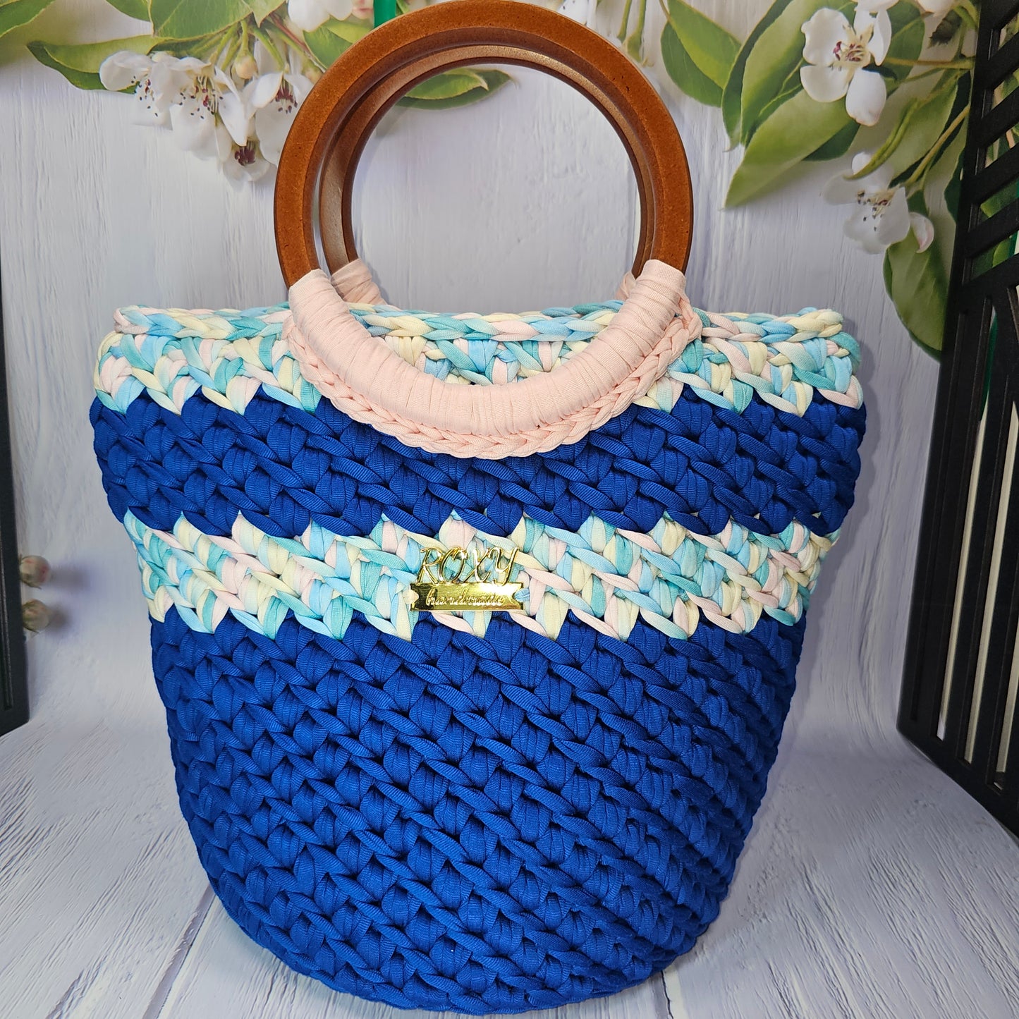 AQUA handmade crochet bag