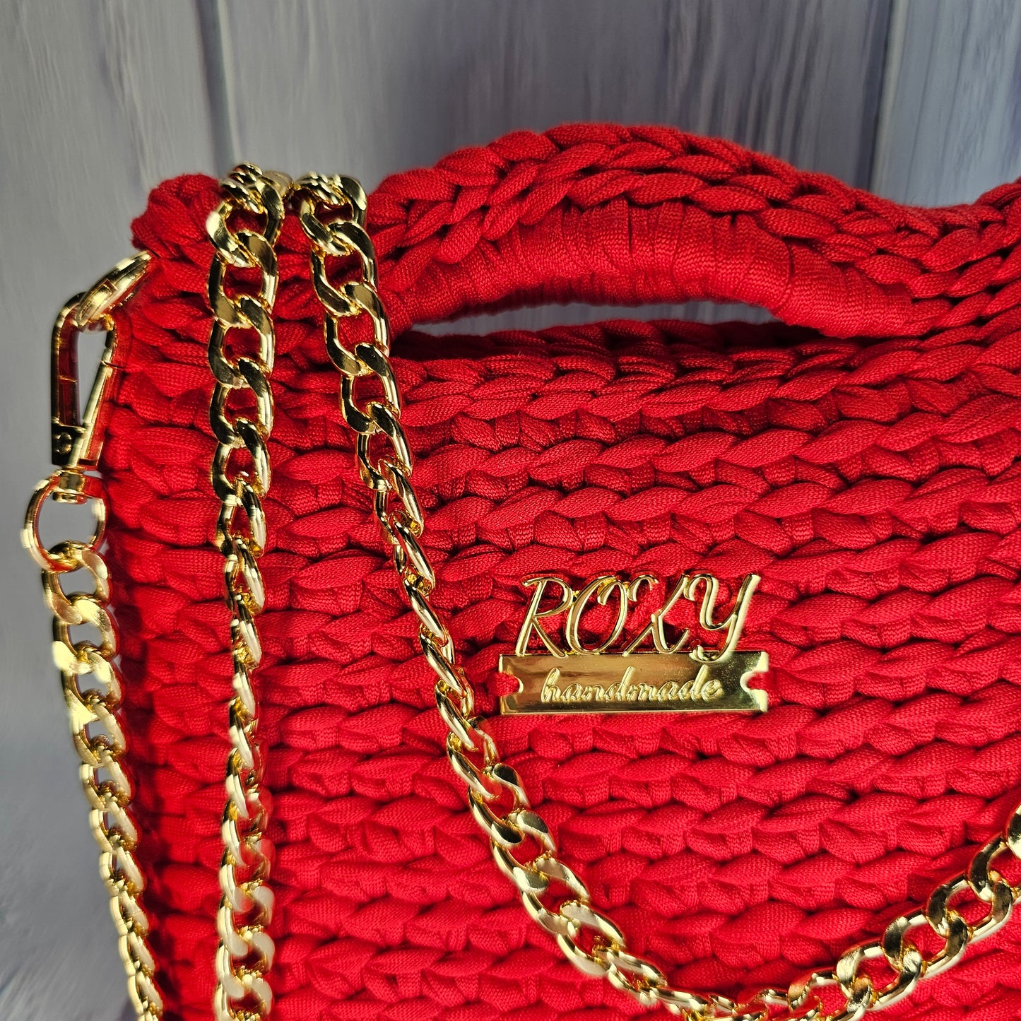 SCARLET handmade crochet clutch bag