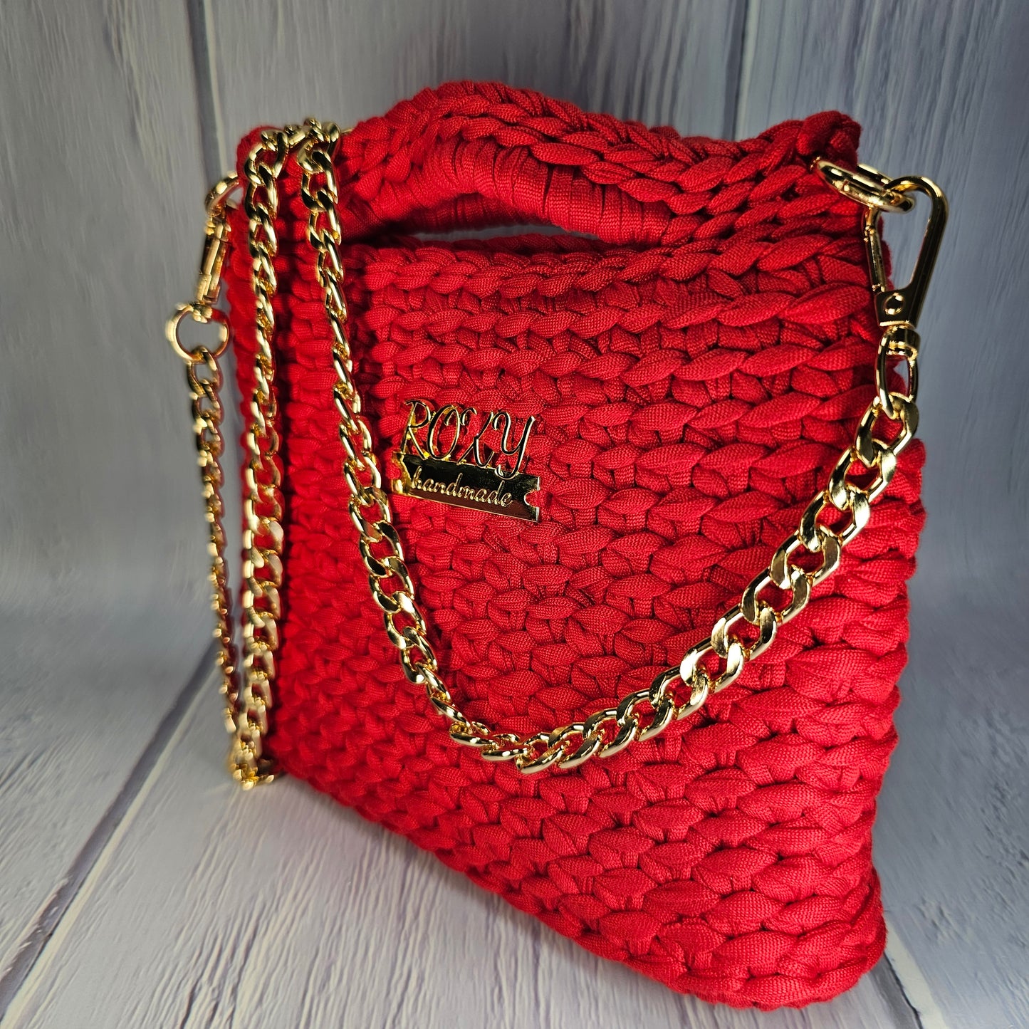 SCARLET handmade crochet clutch bag