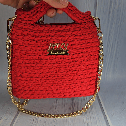 SCARLET handmade crochet clutch bag