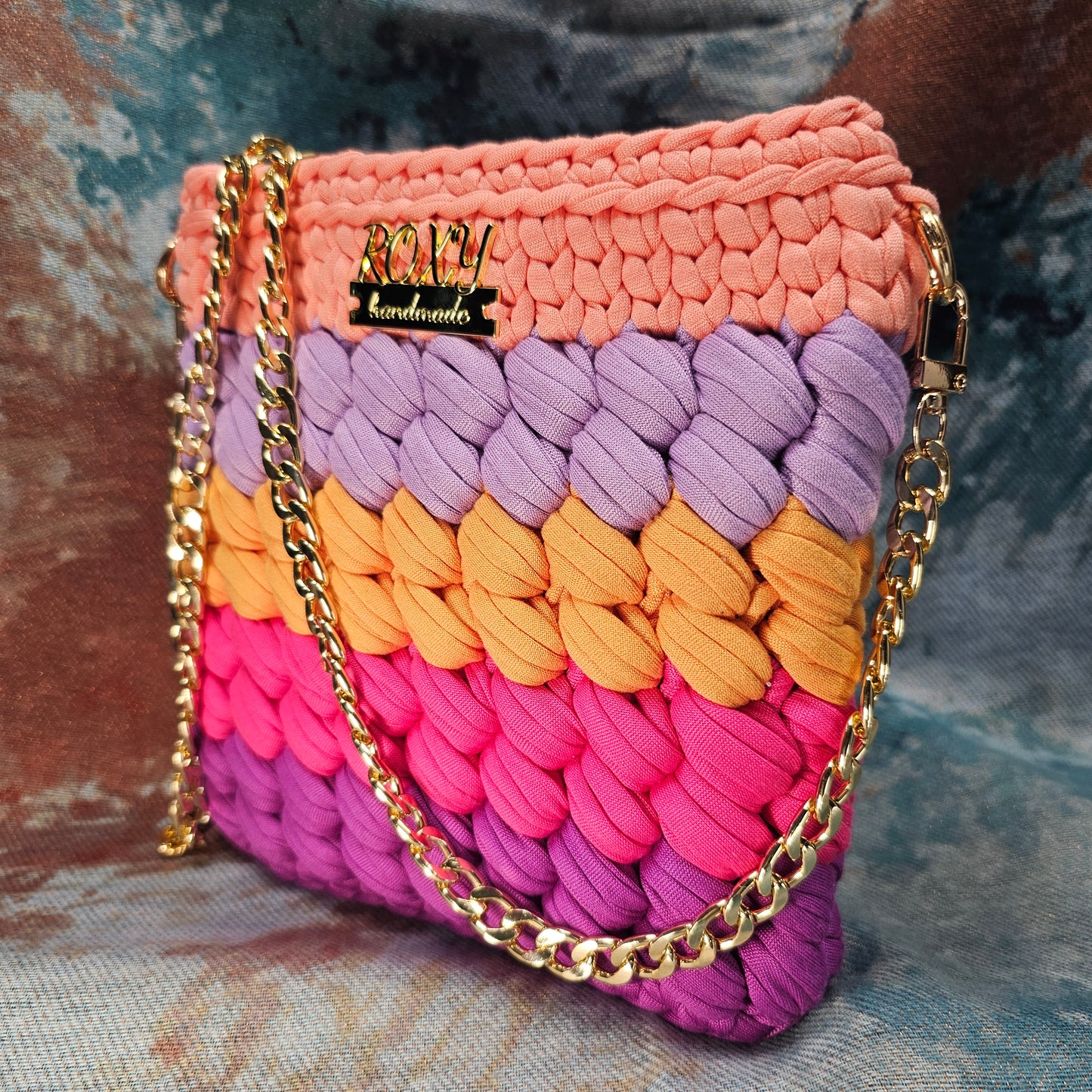 SUNSET GLOW handmade crochet bag