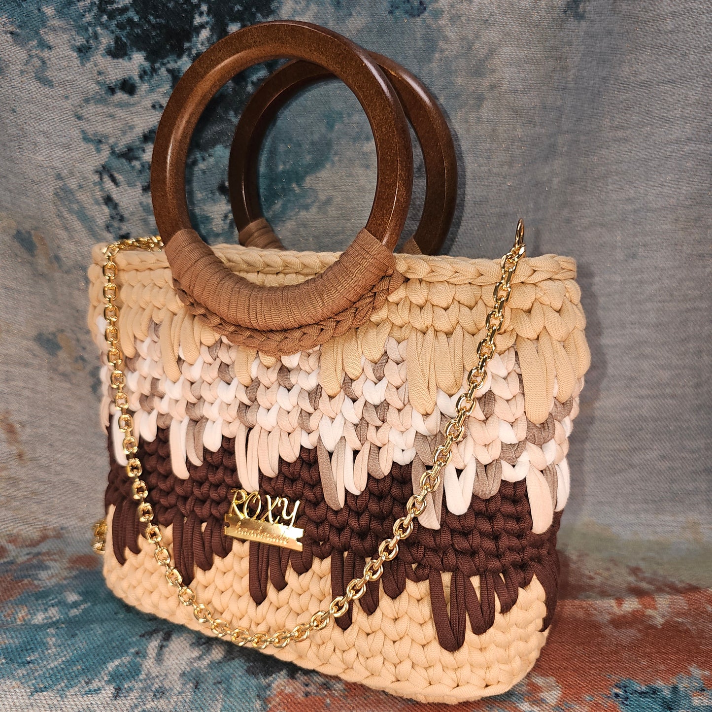 PIXEL WEAVE handmade crochet bag