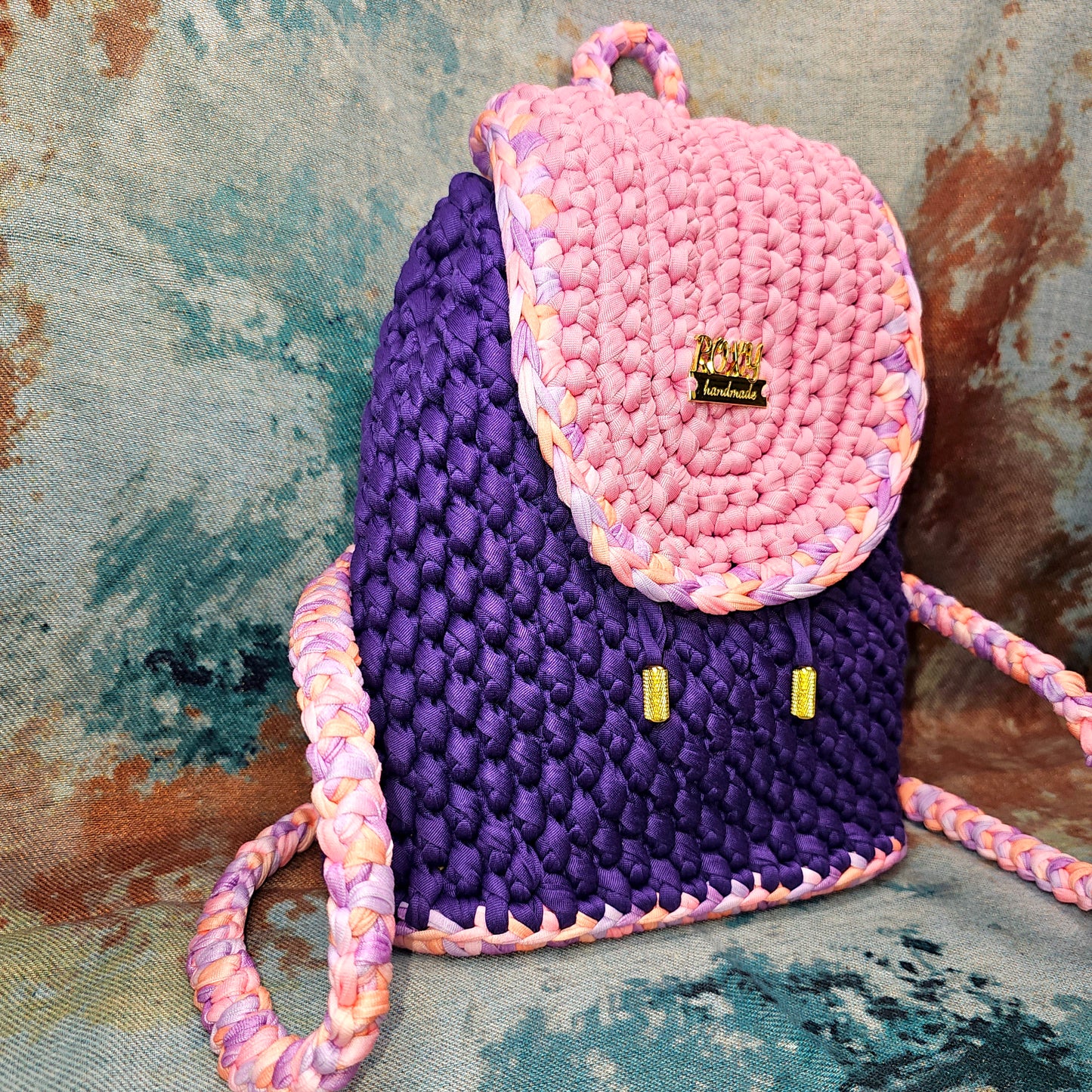 BUBBLEGUM handmade crochet backpack