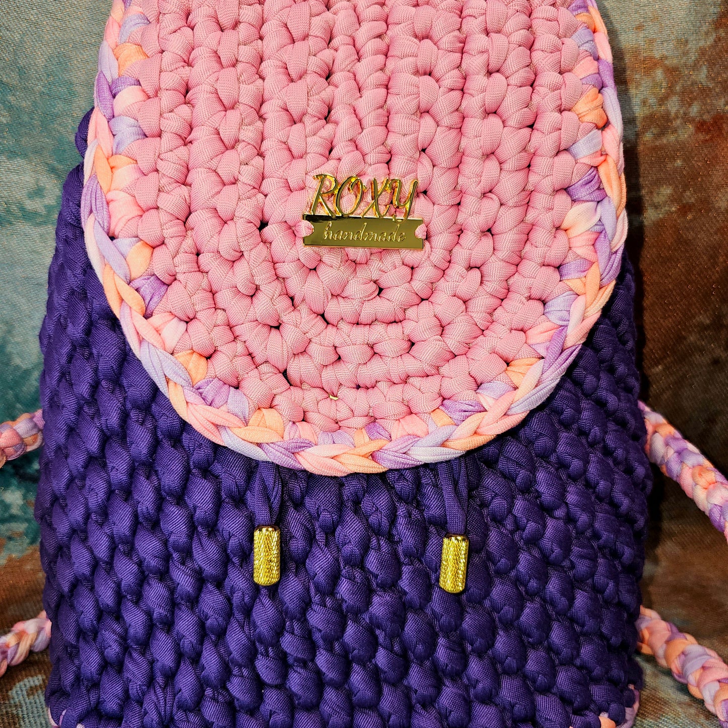 BUBBLEGUM handmade crochet backpack