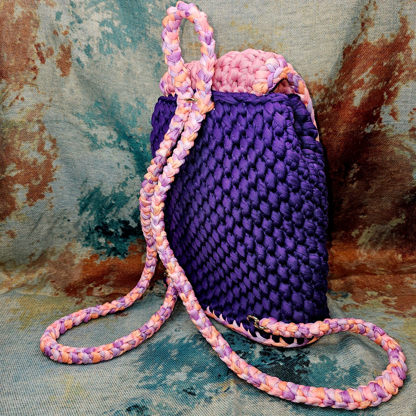 BUBBLEGUM handmade crochet backpack