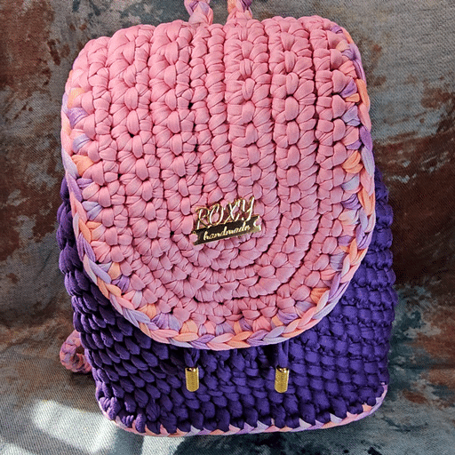 BUBBLEGUM handmade crochet backpack