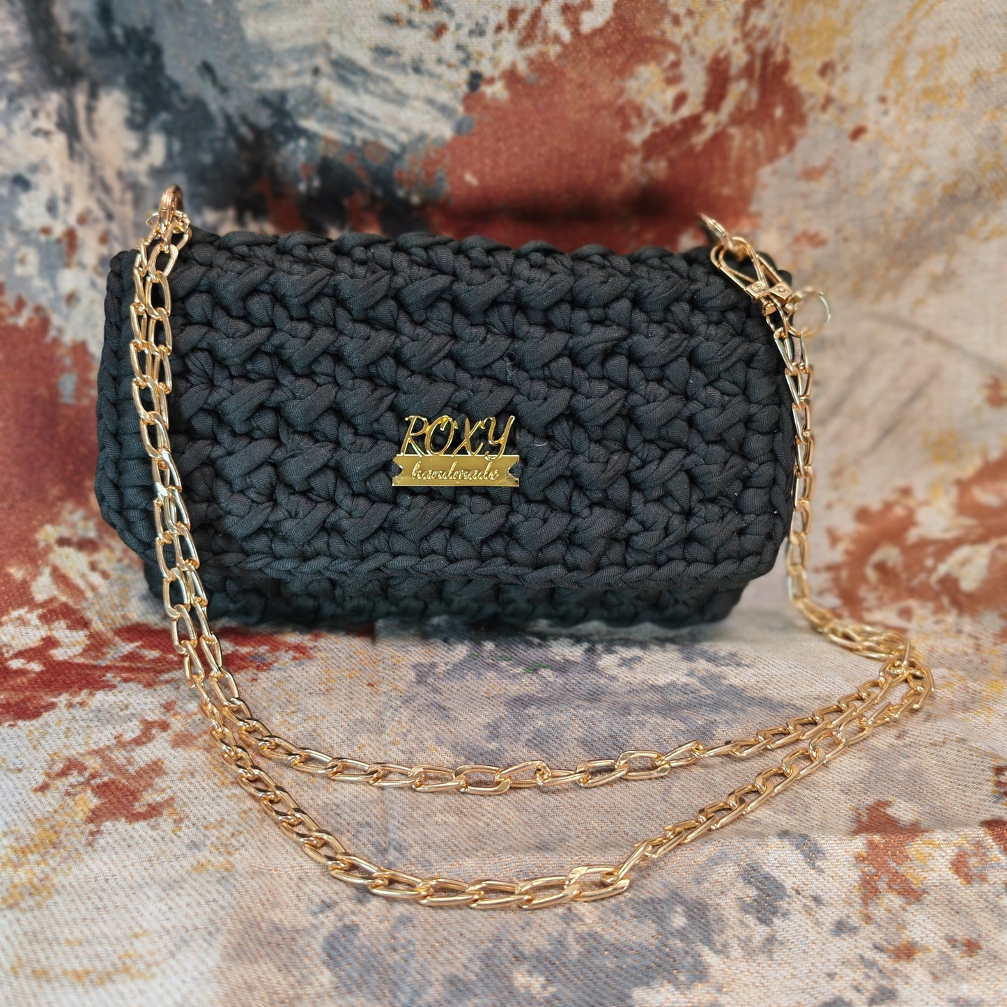 MIDNIGHT handmade crochet clutch bag