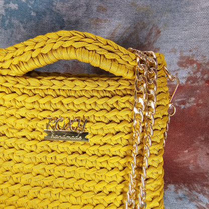 SELENE  handmade crochet clutch bag