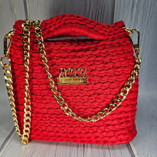 SCARLET handmade crochet clutch bag