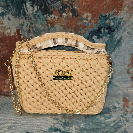 SAHARA handmade crochet clutch bag