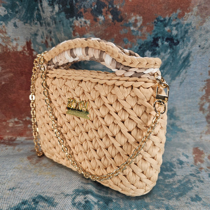 SAHARA handmade crochet clutch bag