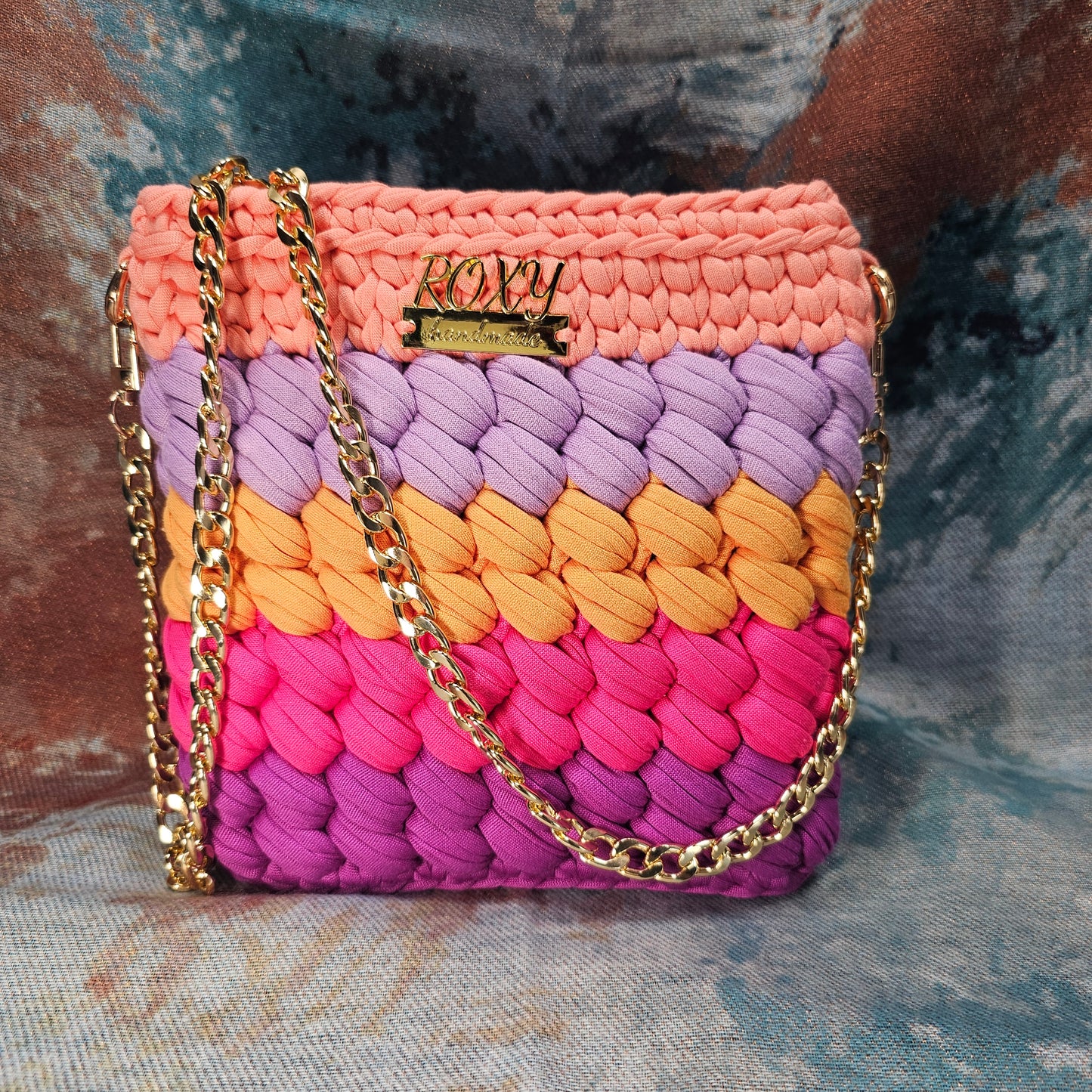 SUNSET GLOW handmade crochet bag