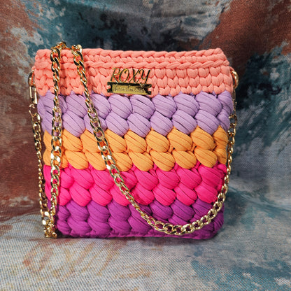 SUNSET GLOW handmade crochet bag
