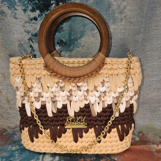 PIXEL WEAVE handmade crochet bag
