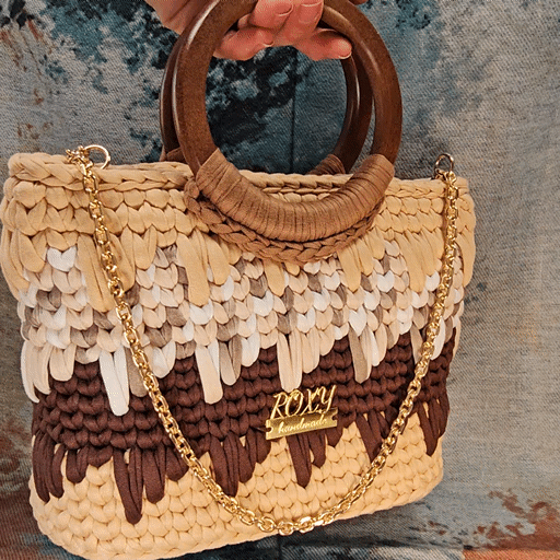 PIXEL WEAVE handmade crochet bag