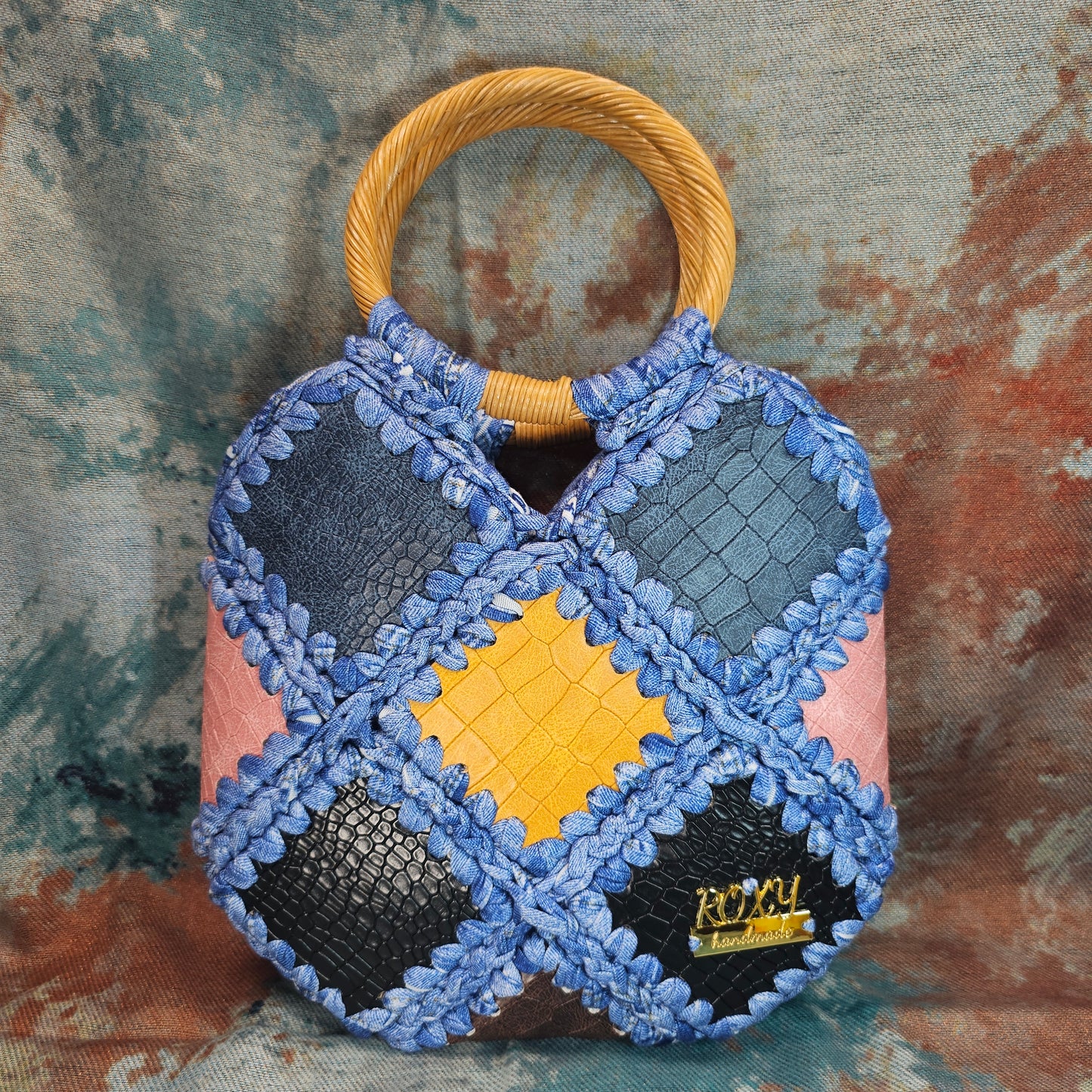 DENIM handmade crochet bag