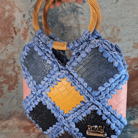 DENIM handmade crochet bag