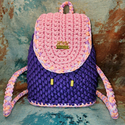 BUBBLEGUM handmade crochet backpack
