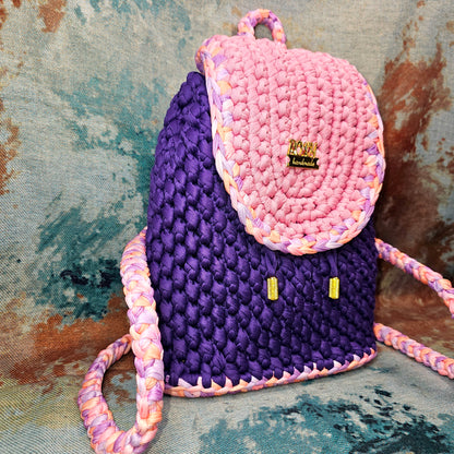 BUBBLEGUM handmade crochet backpack