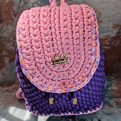 BUBBLEGUM handmade crochet backpack