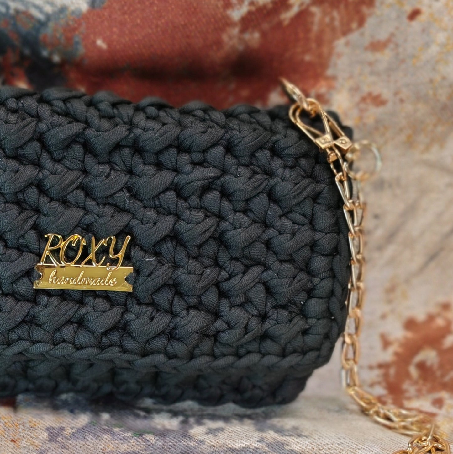 MIDNIGHT  handmade crochet clutch bag